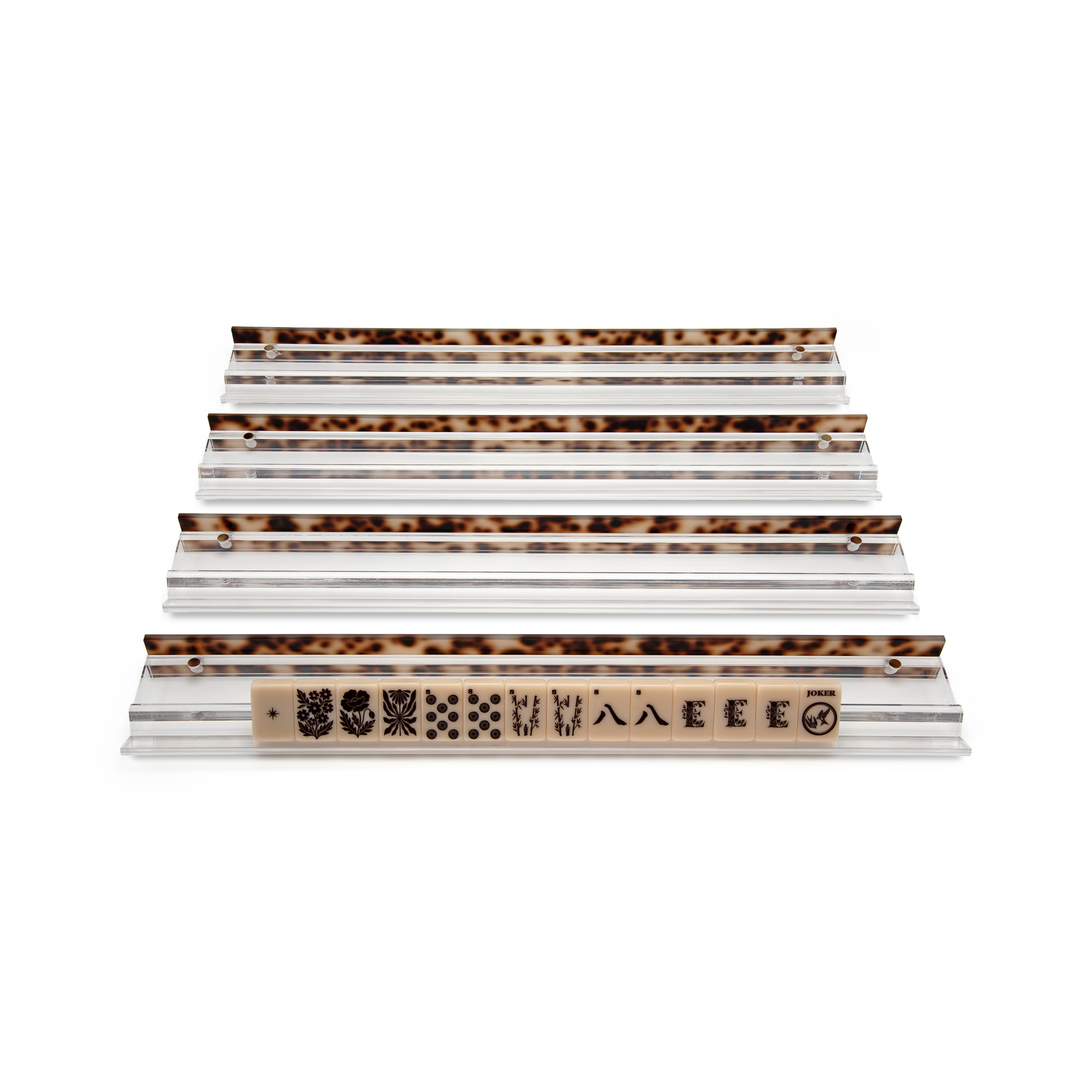 Tortoise Straight Acrylic Mahjong Pusher Add On (Set of 4)