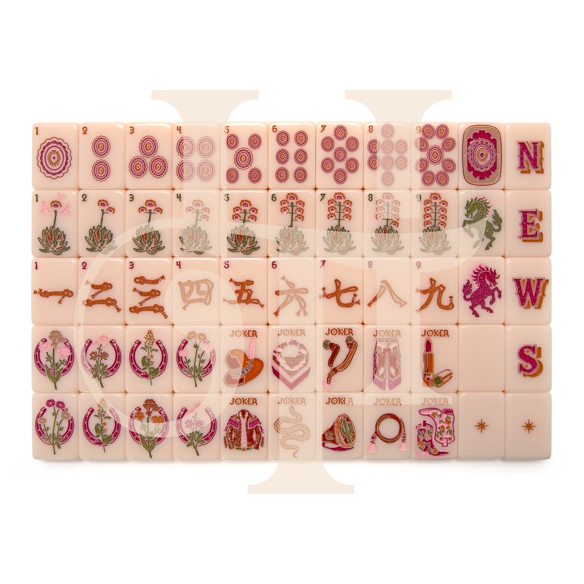 Wild Mare Desert Rose Mahjong Tile Set