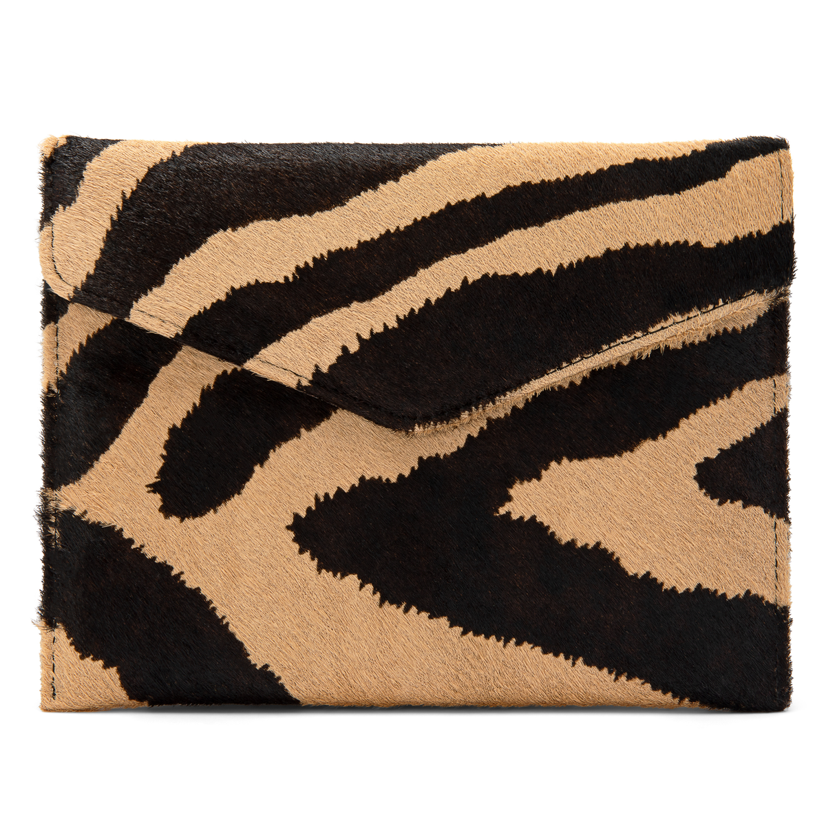 Mahjong Card Clutch | Zebra Calfhair