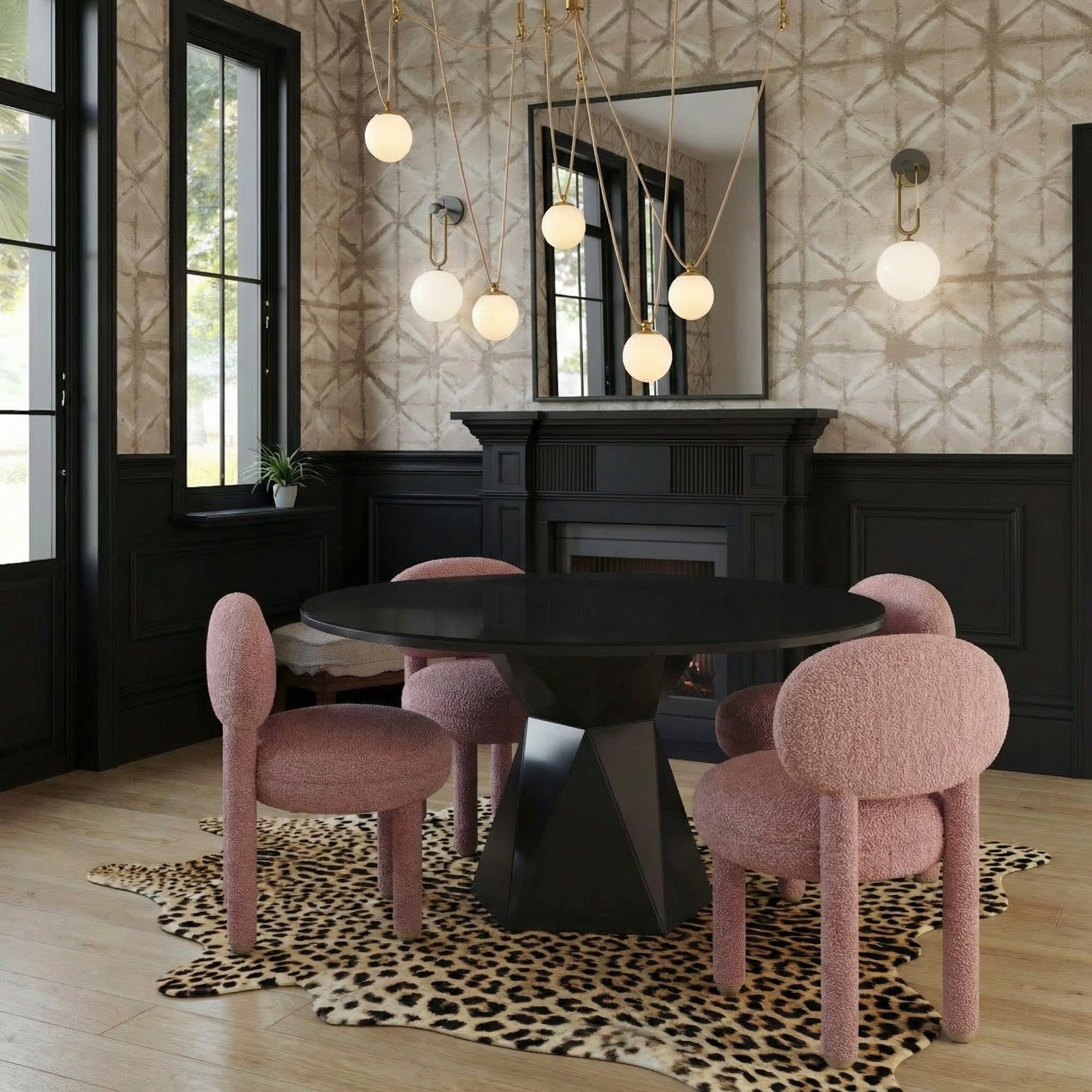 Manu Nubby Rose Performance Fabric Side Chair