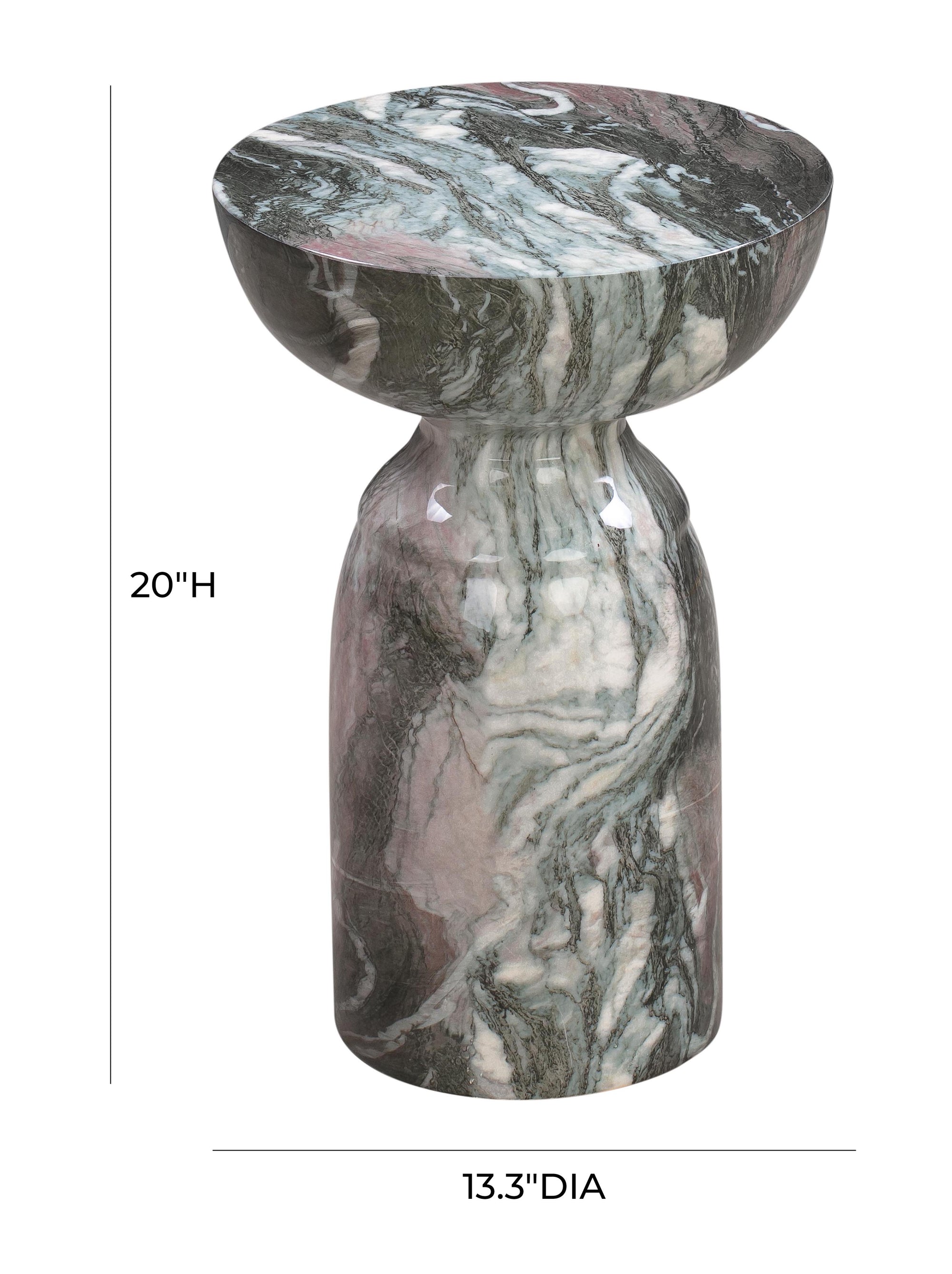 Rue Grey Faux Marble Round Side Table