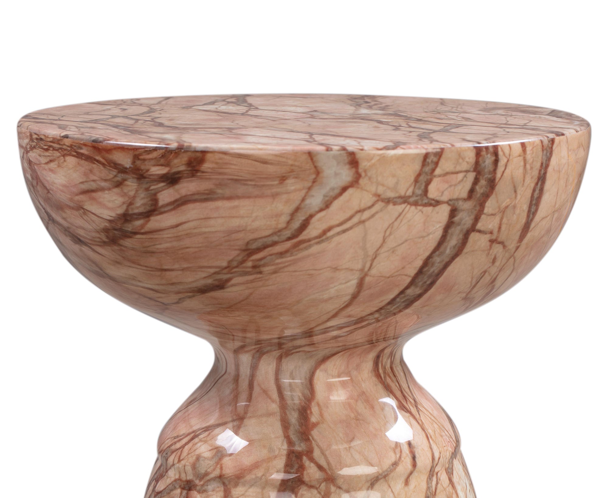 Rue Sunset Faux Marble Round Side Table