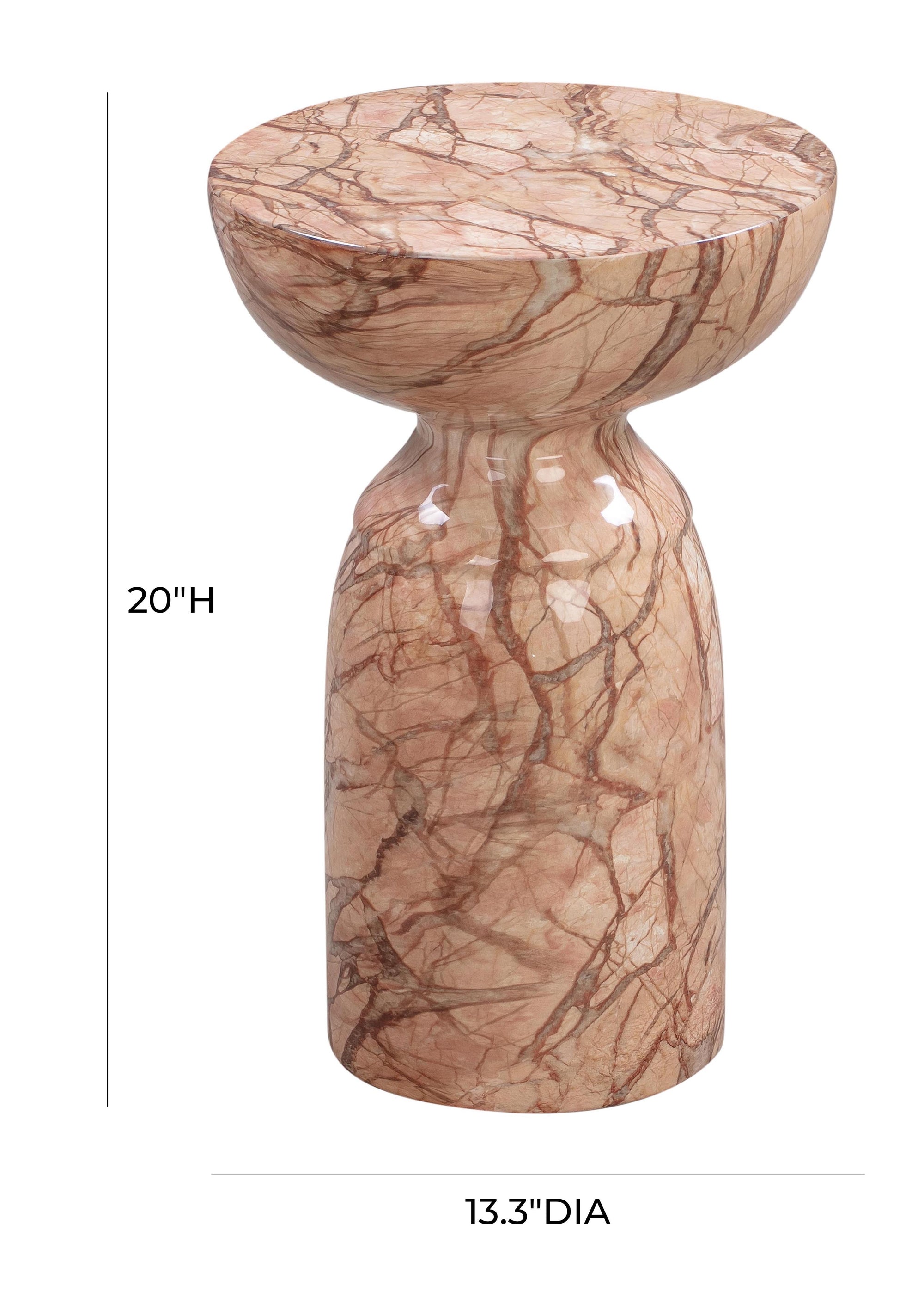 Rue Sunset Faux Marble Round Side Table