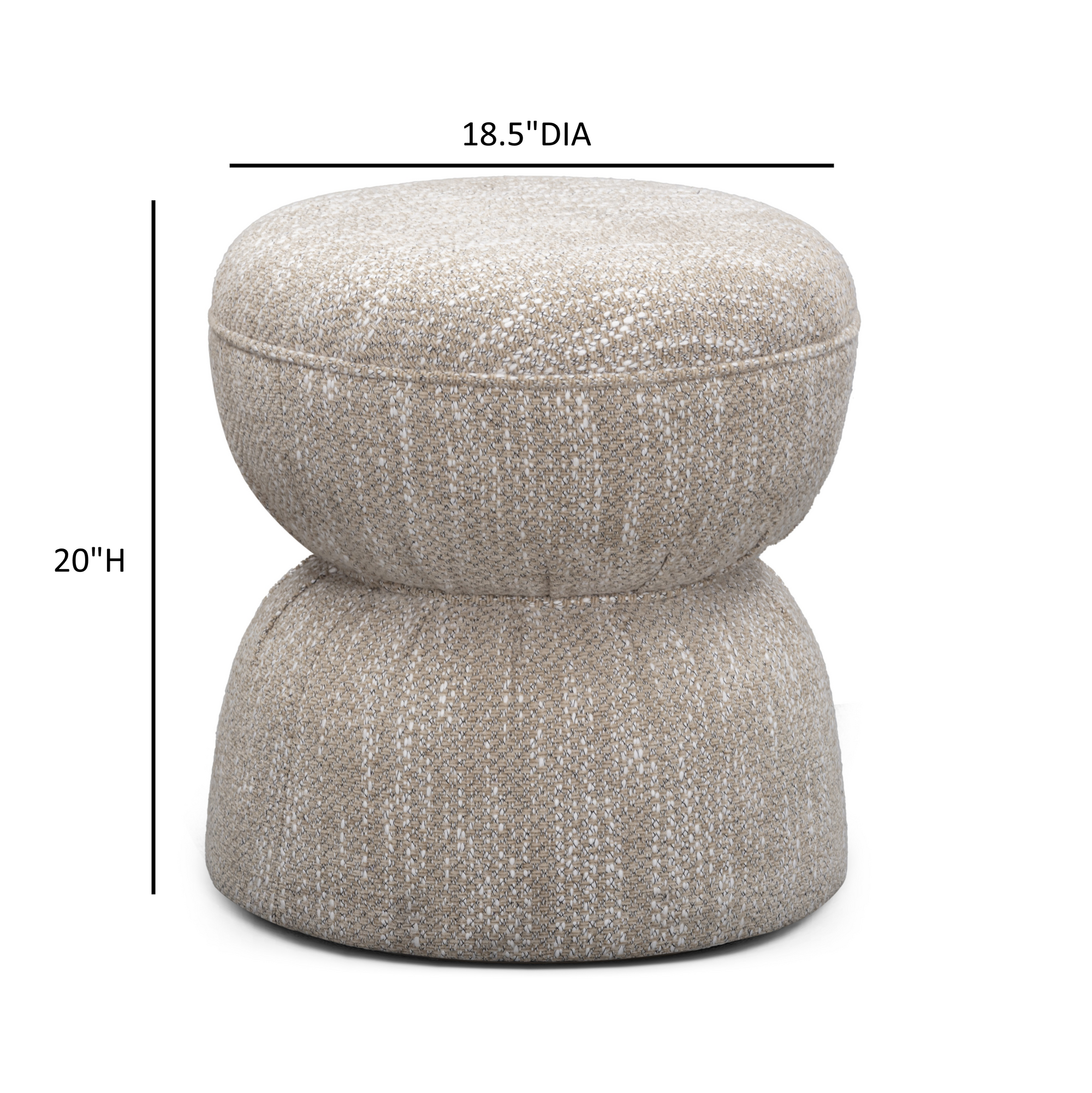 Taupe Tomlin Mahjong Stool