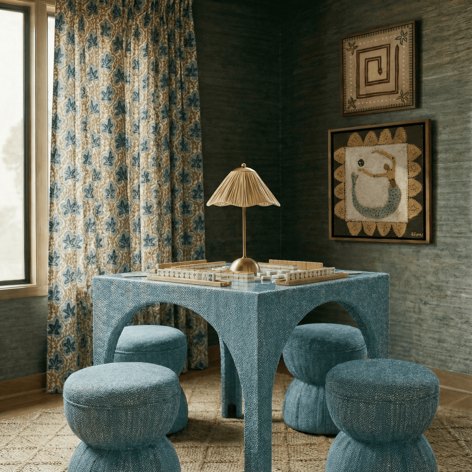 Teal Tomlin Mahjong Stool
